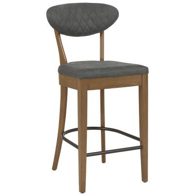 Bohemia Rustic Oak Bar Stool - Dark Grey